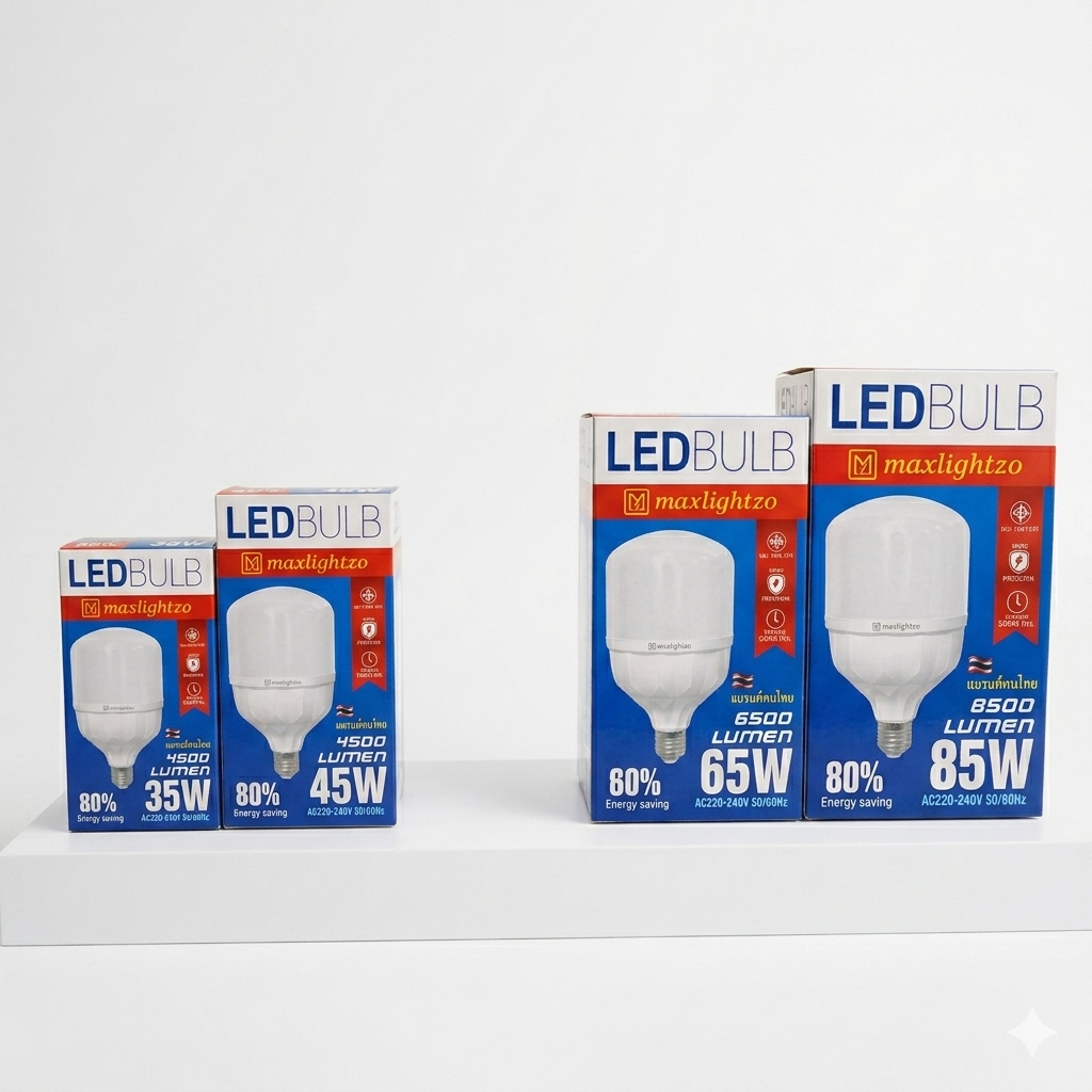 maxlightzo หลอดประหยัดไฟ LED BULB หลอดกังหัน  เกลียวมาตรฐาน E27