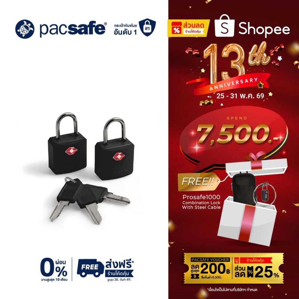 Pacsafe PROSAFE 620 TSA ACCEPTED LUGGAGE LOCKS กุญแจล็อคกระเป๋า