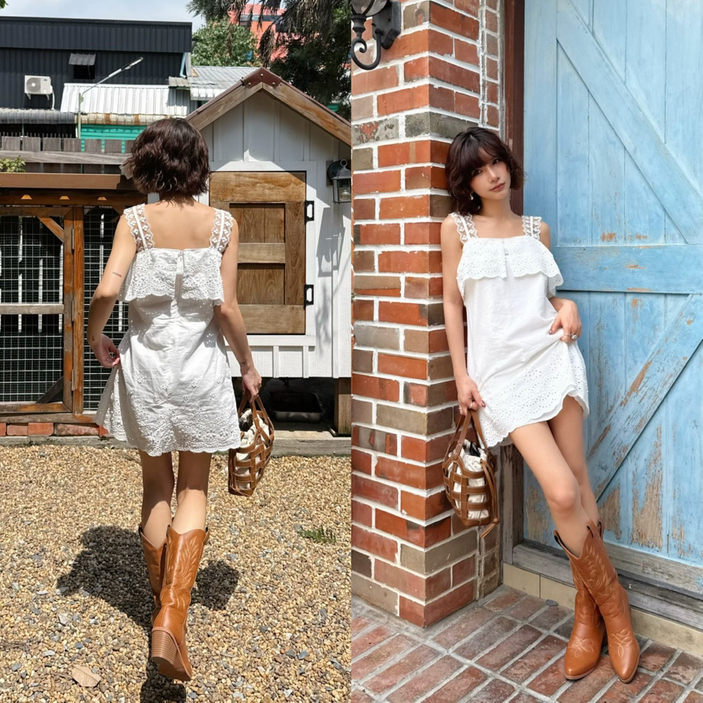 3pcs.basket Cottage bloom dress เดรสลูกไม้