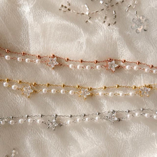 Socrush.bkk | STAR VEIL bracelet | SB-108 | สร้อยข้อมือ ดาว มุก