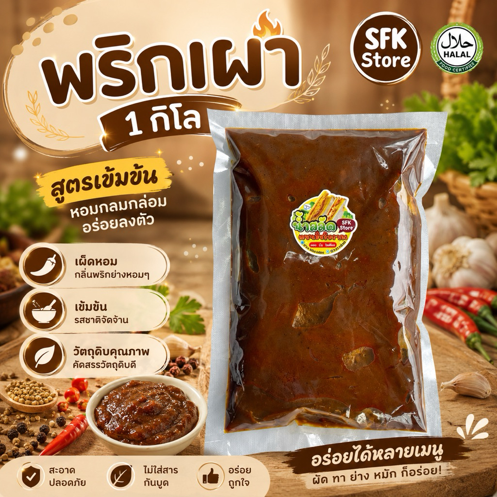 น้ำพริกเผา พริกเผาทาขนมปัง ทาแซนวิช หอม อร่อย