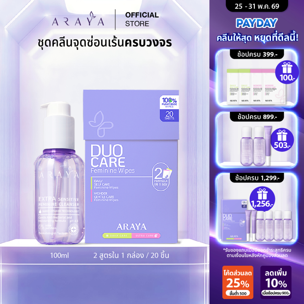 (C1W1) TRAVEL SET คลีนเซอร์ทำความอาดพร้อมฟื้นบำรุง100ml+ทิชชูเปียก 2สูตรใน 1 กล่อง / 20 ชิ้น
