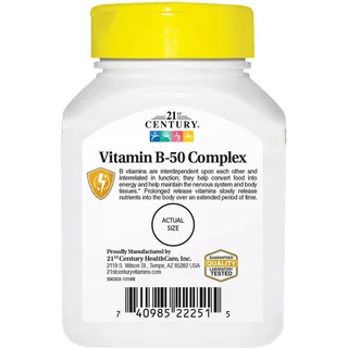 [ของแท้ 100%] 21st CENTURY VITAMIN B COMPLEX / B-100 / B-50