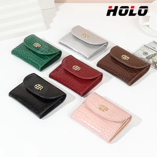 HOLO ใหม่ กระเป๋าเงินผู้หญิง ความรู้สึกหรูหราแฟชั่น หนังจระเข้ ตังค์ เสริมดวง เรียก ทรัพย์