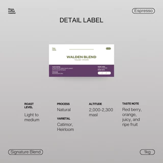 (1kg) เมล็ด Walden Blend 💚💜 Thailand + Ethiopia [Signature Blend] Espresso คั่วอ่อนถึงกลาง
