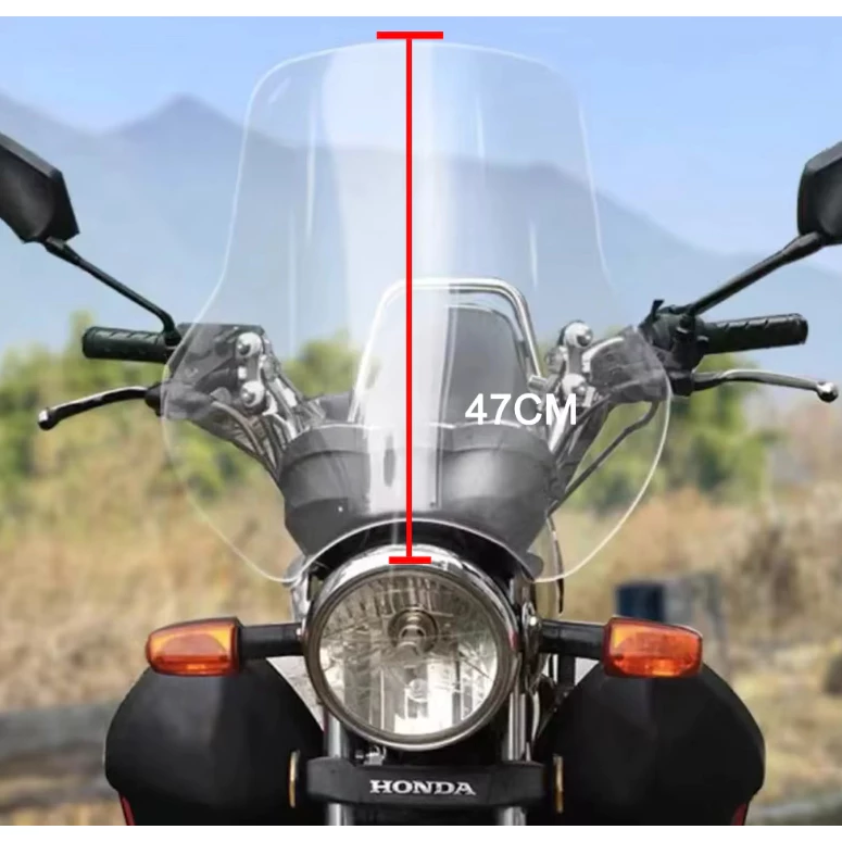 ชิวหน้า Honda GB350c สูง 47 cm ปรับสูงได้ พร้อมขาจับตรงรุ่น ชิวบังลมหน้า ชิลด์หน้าทัวร์ริ่ง Windshield thumbnail 10