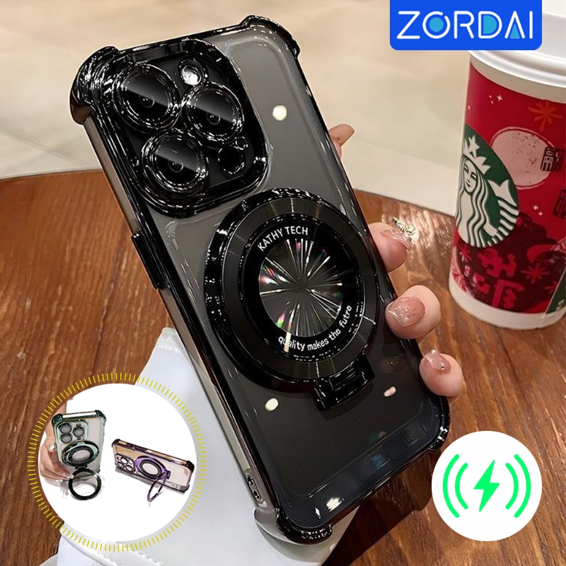 สำหรับ iPhone17 16 15 14 13 12 11 Pro Max Quad Airbag Holder Space Shell การชาร์จแม่เหล็กแบบไร้สาย