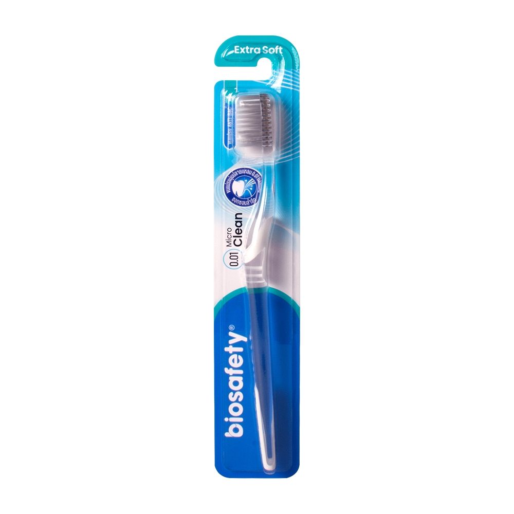 Biosafety ไบโอเซฟตี้ แปรงสีฟัน " รุ่น 0.01 Micro Clean " ไมโครคลีน' 1 ด้าม ( คละสี )