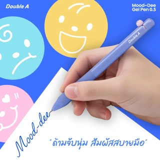 (ยกกล่อง) 12 ด้าม Double A ปากกา ปากกาเจล 0.5 มม. หมึกน้ำเงิน รุ่น Mood dee