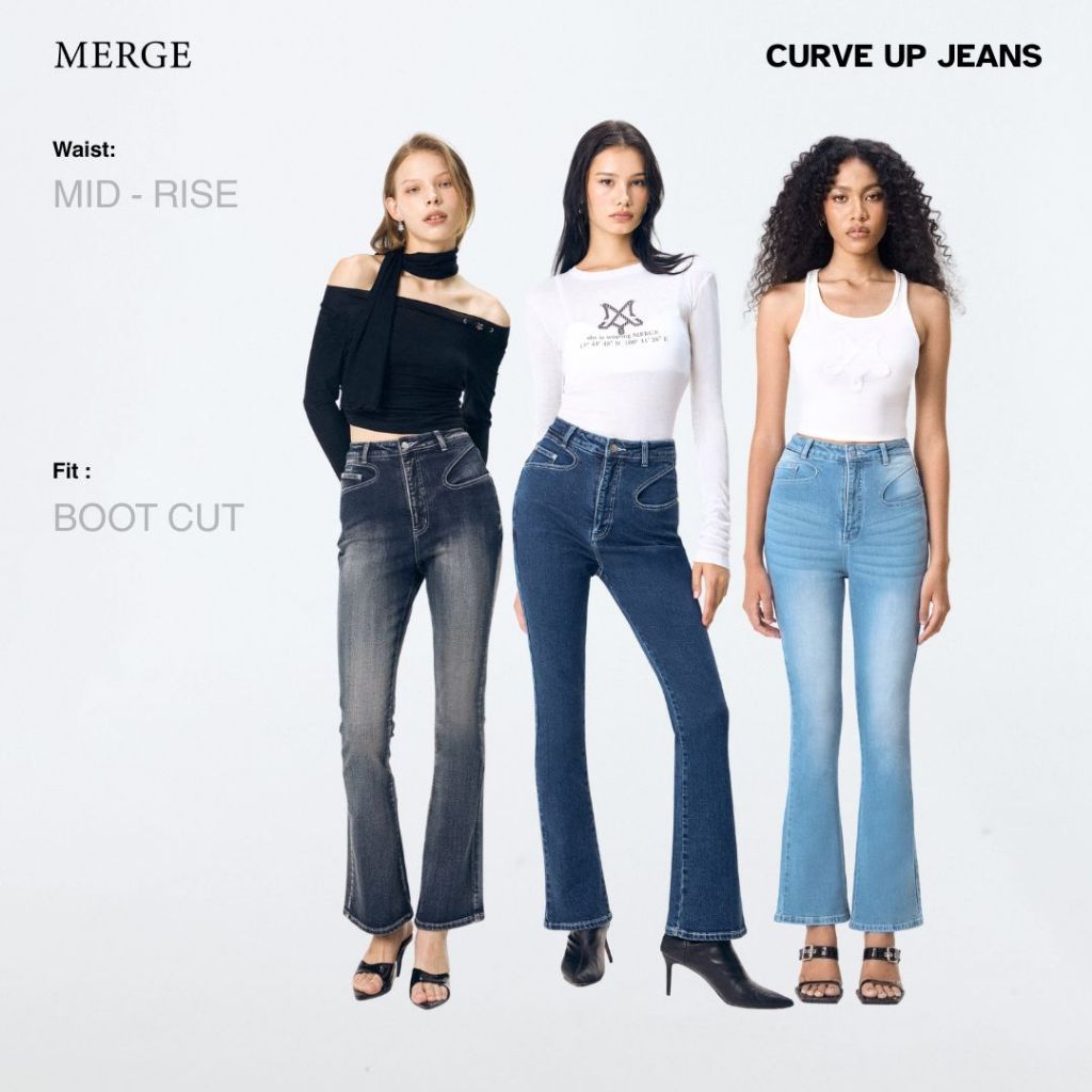 Merge Official - Merge Curve Up Jeans (พร้อมส่ง)
