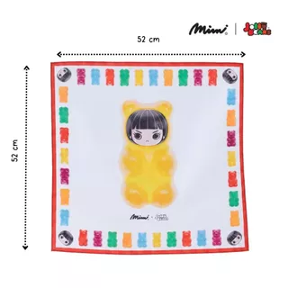 Mimi x Jolly Bears Scarf ผ้าพันคอทรงสี่เหลี่ยม