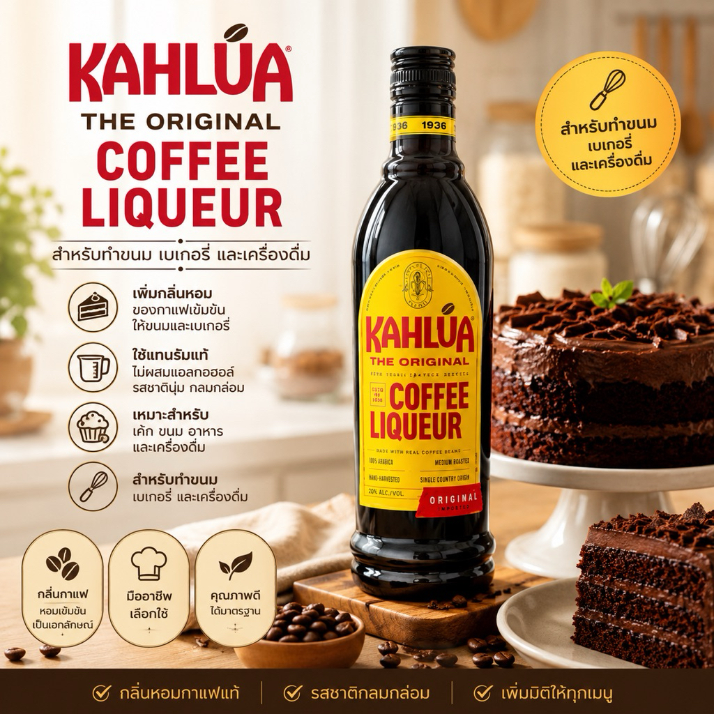 🤎พร้อมส่ง🤎 คาลัวแบ่งขาย (Kahlua coffee) เหมาะสำหรับทำขนม หรือ ทีรามิสุ (ของแท้ไม่ได้มาจากทางภาคใต้)
