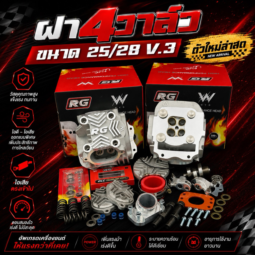 ฝา4วาล์วW125ขนาดขนาด28/25 V.3บ่าทองเหลือพิเศษ ทำรถOpen หลักเดิมมีพร้อมส่ง