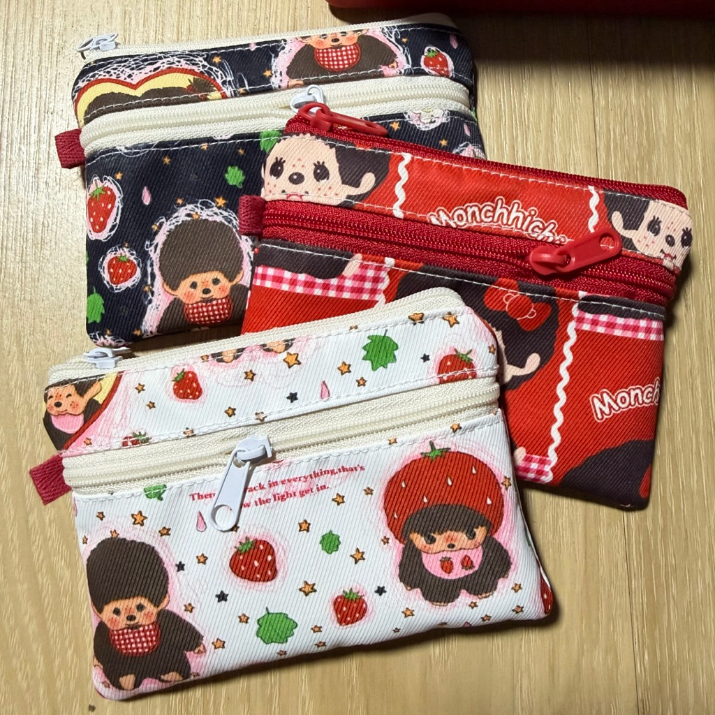 กระเป๋าตังค์ ใส่บัตร เหรียญ มอนชิชิ Monchhichi Keychain