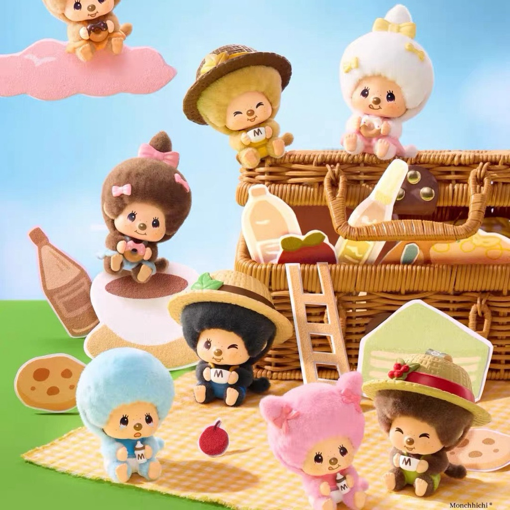 พวงกุญแจกำมะหยี่ม่อนชิชิ หมุนเปลี่ยนหน้าได้ MINISO x Monchhichi Classic Coffee Series (พร้อมส่งในไทย 🇹🇭)