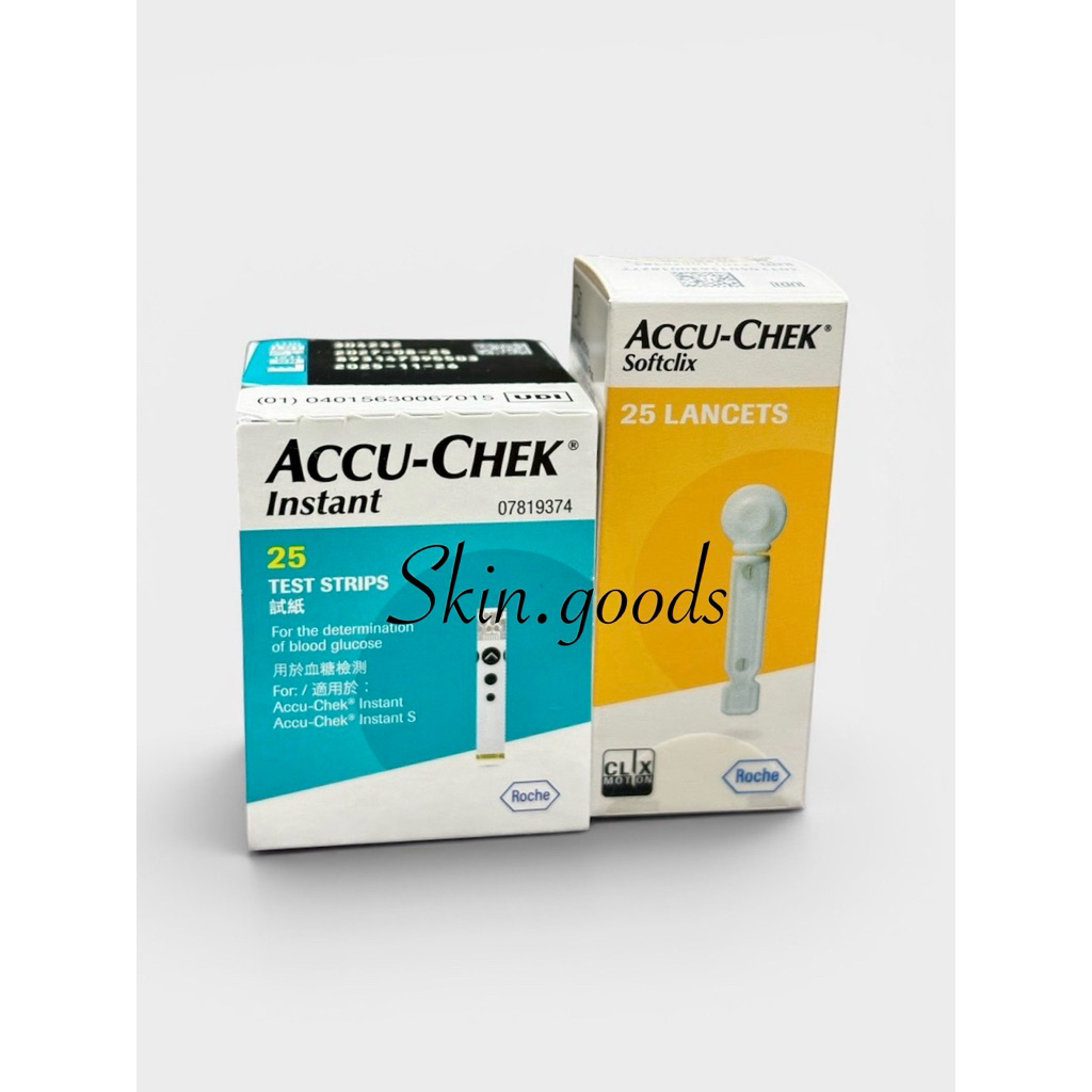 จับคู่แผ่นตรวจน้ำตาล Accu-Chek Instant exp2027-08&เข็มเจาะ Softclix exp2028-10