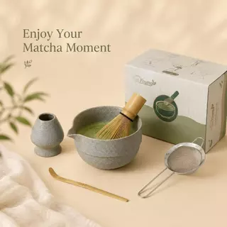 SunYoung ชามมัทฉะญี่ปุ่น 5 ชิ้น Matcha Bowl Set ถ้วยชงมัทฉะมีปาก แปรงชงชา ของขวัญพรีเมียม