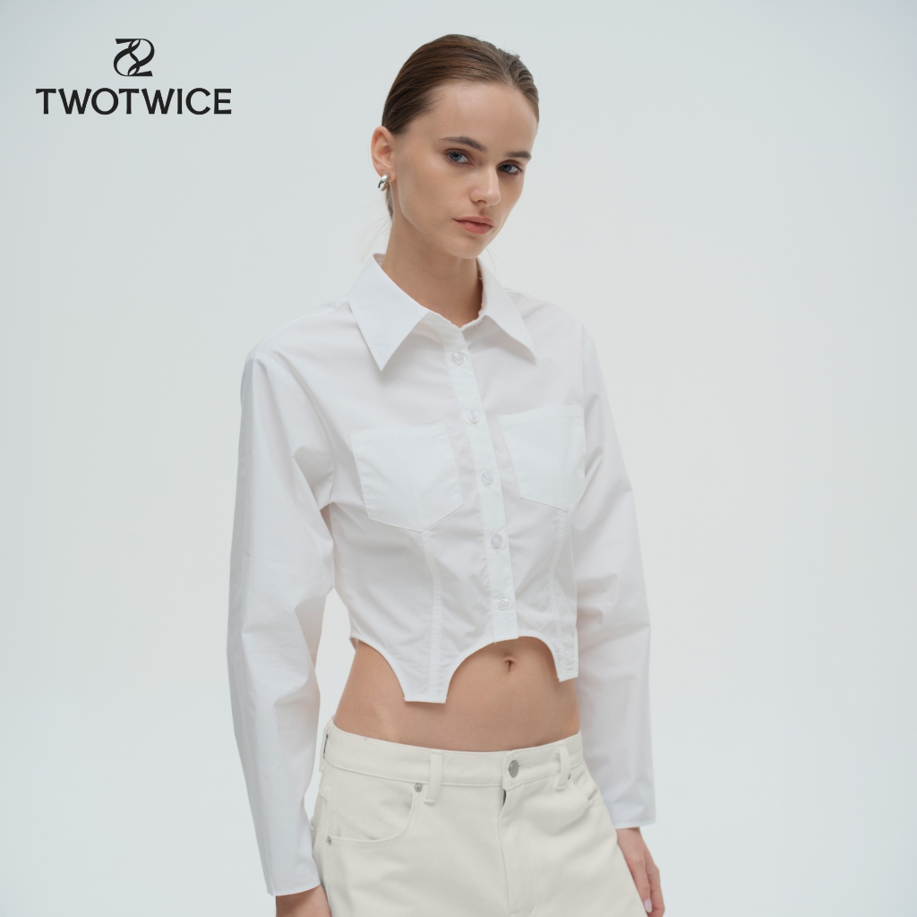 (พร้อมส่ง) Twotwice - Sculpt Shirt เสื้อเชิ้ตเข้ารูป