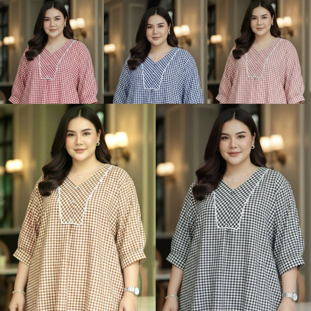 เสื้อแขนสามส่วนแต่งลูกไม้ อก54-56นิ้ว