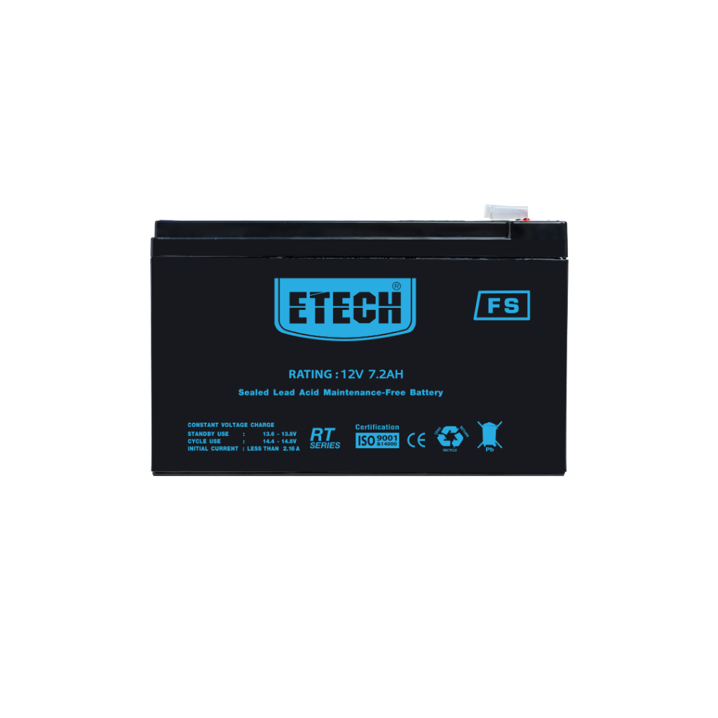 แบตเตอรี่ ETECH 12V 7.2AH ของแท้ 100% พร้อมใช้ ของใหม่จากโรงงาน รับประกัน 1 ปี