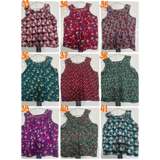 เสื้อคอกระเช้าผ้าสปันลายดอกไม้ อกได้ถึง 48-50 นิ้ว #เสื้อคอกระเช้า#ของขวัญวันแม่#เสื้อผู้ใหญ่