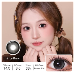 Magister & Realcon คอนแทคเลนส์ 14.5 มม. ตาโต Ice Brew Honey Coco คอนแทคเลนส์สายตา 0.00~-8.00 1 คู่