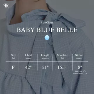 Panchitar Baby Blue Belle – เสื้อสั้นลายสก็อตสีฟ้าพาสเทลสุดน่ารัก ดีเทลคอตั้งกับสายผูกโบว์ด้านข้าง และการแต่งขอบลูกไม้