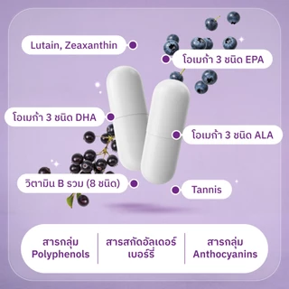 [6 กระปุก] BENJA OIL I Plus Berry (เบญจออยล์ ไอ พลัส เบอร์รี่) อาหารเสริมบำรุงสายตา