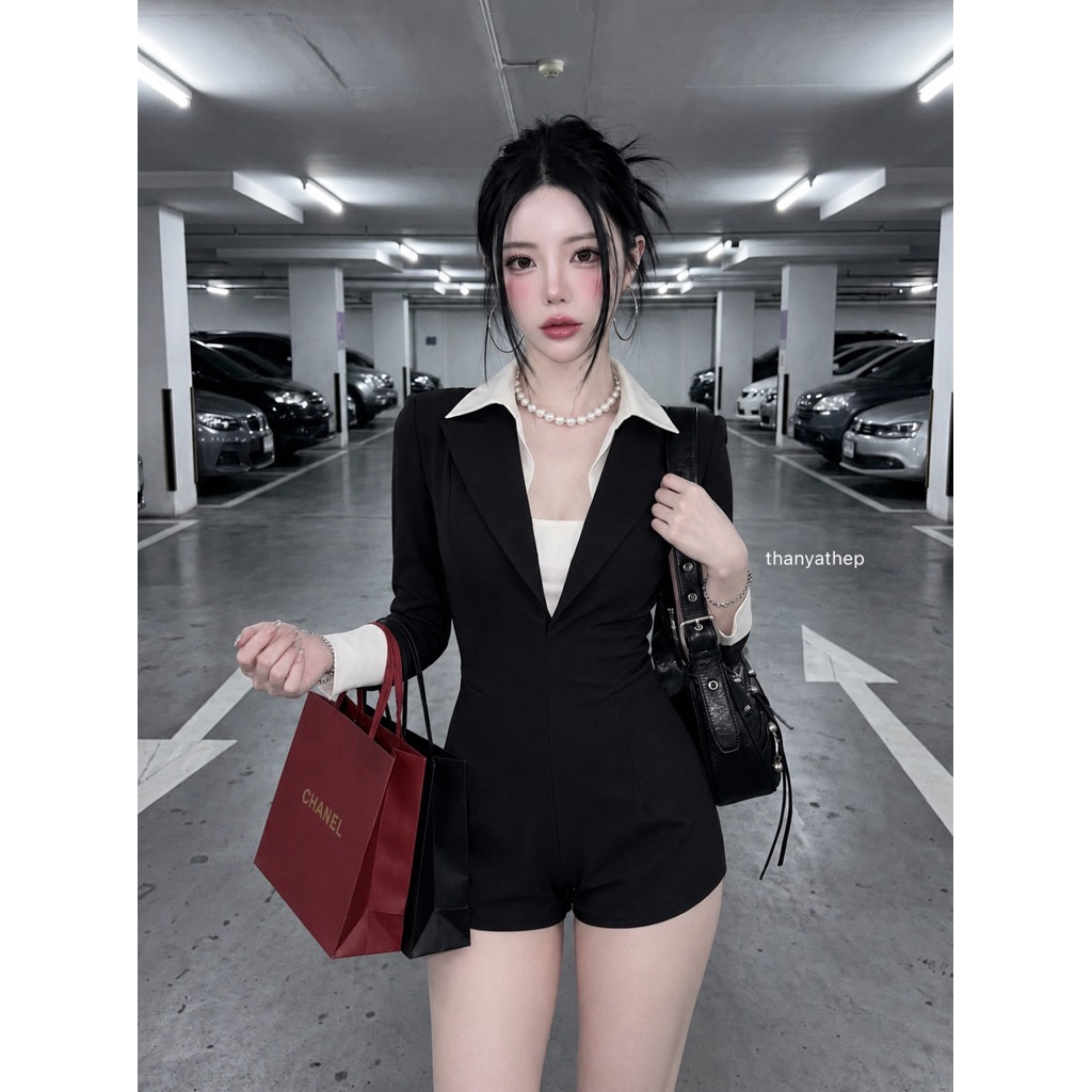 #thanyathep จั้มกางเกงทูโทนแบบมีเทสค่า งานสวยเกินไปมากค่าาา จั้มกางเกง ดีเทลเป๊ะปังดาราอินฟูใส่เพียบ