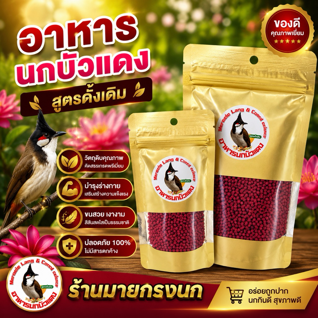 🔥มาแรง🔥อาหารนกบัวแดง สูตรดั้งเดิม >ถุงละ100กรัม<📍