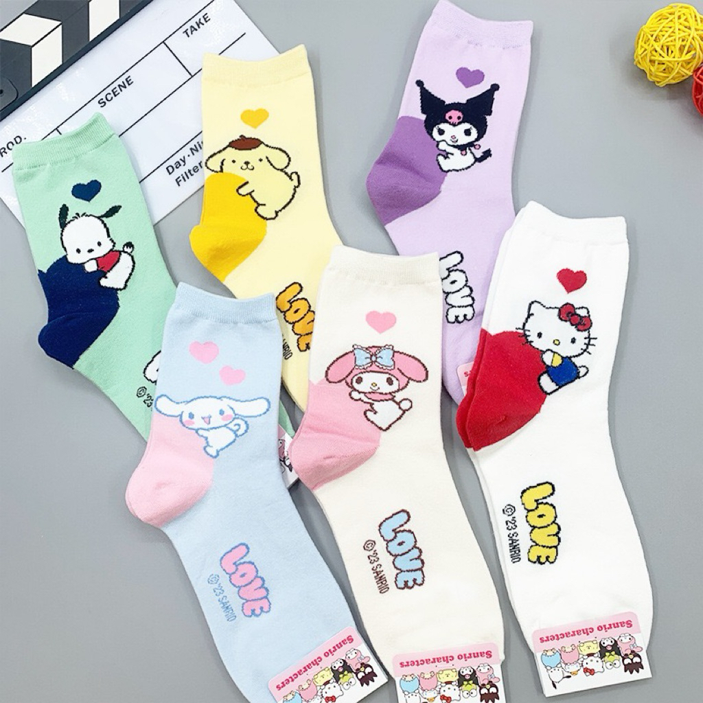 !!!พร้อมส่ง!!! ถุงเท้าผ้าฝ้าย ลายการ์ตูน sario