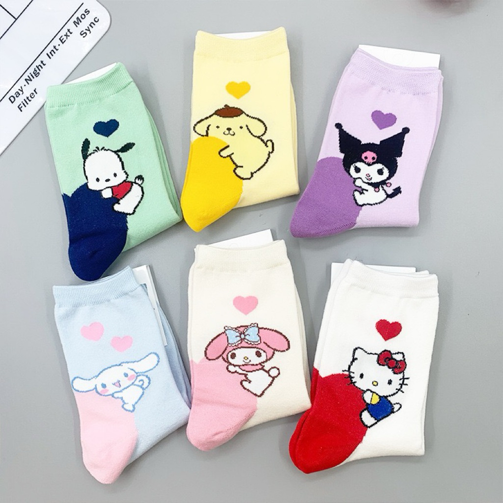 !!!พร้อมส่ง!!! ถุงเท้าผ้าฝ้าย ลายการ์ตูน sario รูปที่ 2