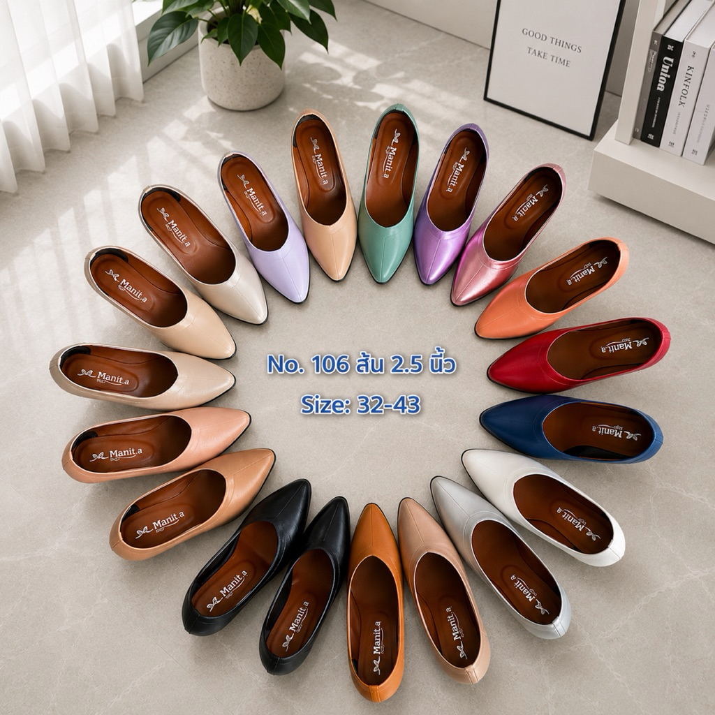 รุ่น106 ส้นสูง2.5 นิ้ว สีสดใส