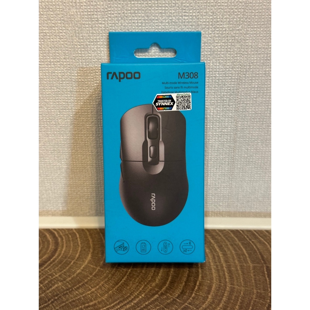 เมาส์ไร้สาย Rapoo M308 Multi-mode Wireless Mouse รองรับ Bluetooth 5.0 / 2.4G DPI ปรับได้ สีดำ ของแท้