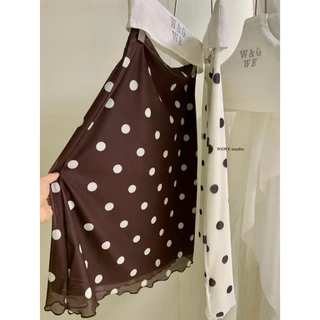 (พร้อมส่ง) Flowy Dot กระโปรงลาย polka dot - 9667 TAG WG.WE 🇰🇷