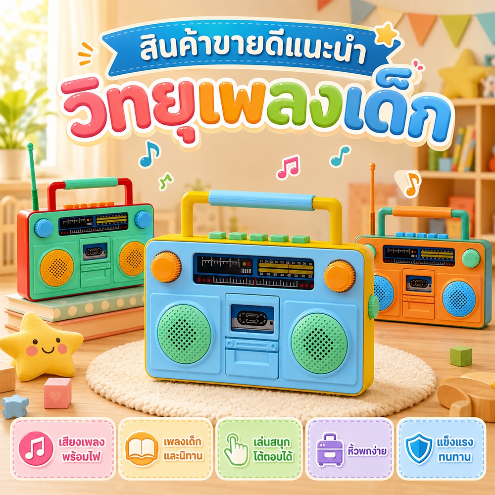 COD ของเล่นเด็กมีเสียง ของเล่นดนตรี  วิทยุของเล่น  เอฟเฟกต์เสียง+ไฟ  เพลงเด็ก นิทาน เสียงสัตว์