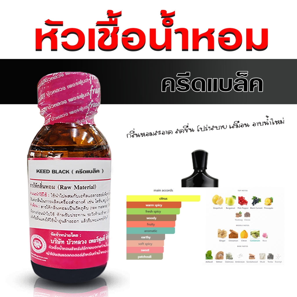 หัวเชื้อน้ำหอม แท้ 100% กลิ่นครีดแบล็ค หัวน้ำหอม กลิ่นหอม สดชื่น น้ำหอมผู้ชาย {{ พร้อมส่ง }} 🚚🚚 - Bualuang Perfume