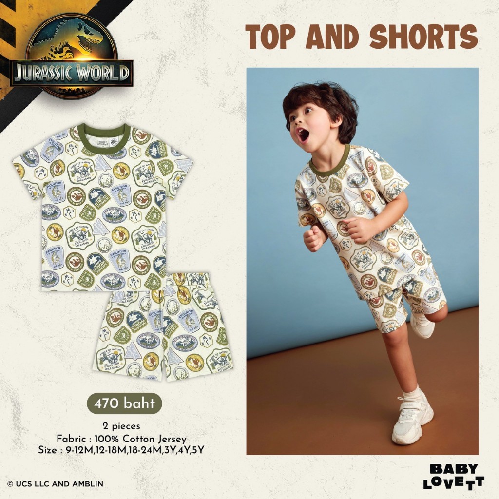[Babylovett] 11 Drop3 Jurassic World - Top and Shorts