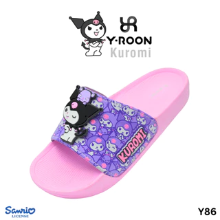 รองเท้าแตะเด็กผู้หญิง Y-Roon X Kuromi ลิขสิทธิ์แท้ ลายคุโรมิ ตัวติดคุโรมิ เบาสบาย(ตัวใหม่ล่าสุด) Y86