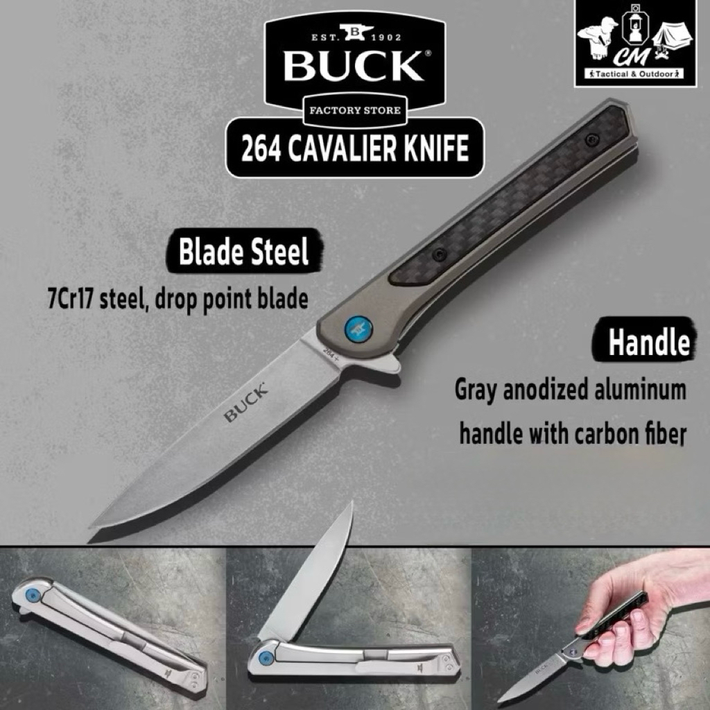 มีดพับ Buck 264 Cavalier Knives Grey color