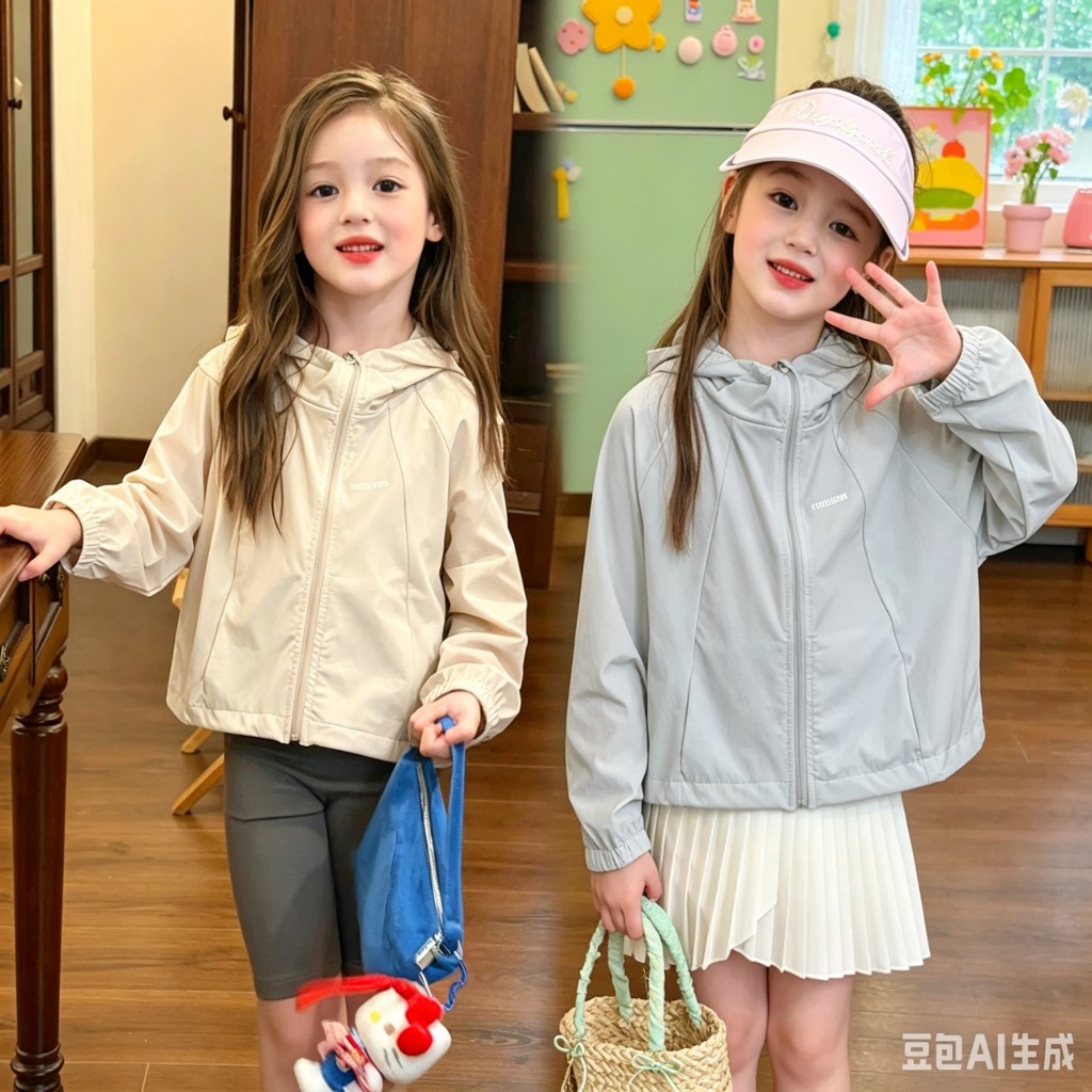 AY296  เสื้อกันยูวีเด็กหญิง เสื้อคลุมบาง ระบายอากาศดี ใส่ได้ทุกวัน