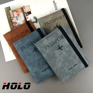 PU กระเป๋าหนังสือเดินทาง กระเป๋าสตางค์แฟชั่น RFID อเนกประสงค์ กระเป๋าการ์ด