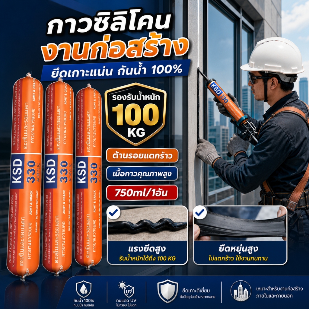 กาวโครงสร้าง 750G  ใช้ติดวัสดุได้หลากหลาย  กาวติดกระจก  ซิลิโคน PU Sealant พียูซีแลนท์  ติดเหล็ก อะล