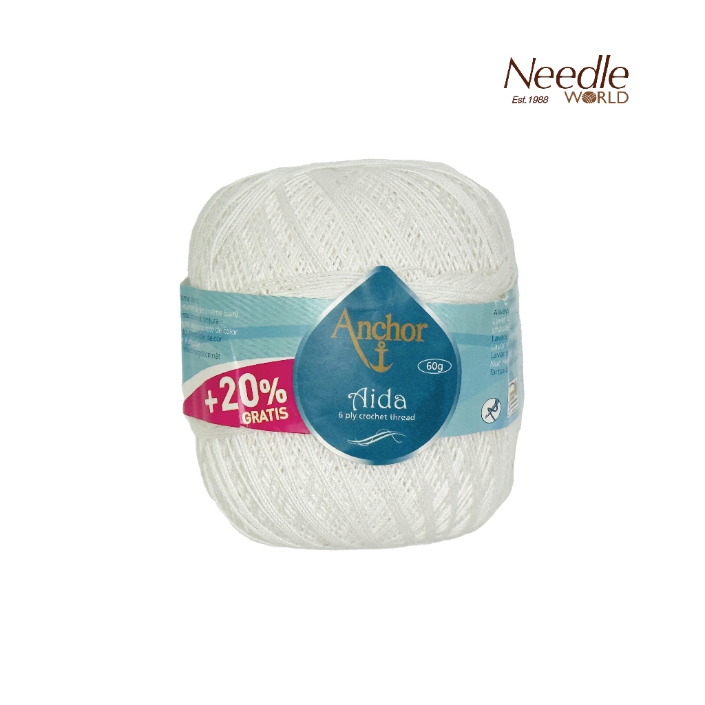 ANCHOR AIDA 6ply Crochet Cotton Thread ไหมถักโครเชต์ไอด้า 6-ply ด้ายถักโครเชต์ ด้ายคอตตอน Imported f