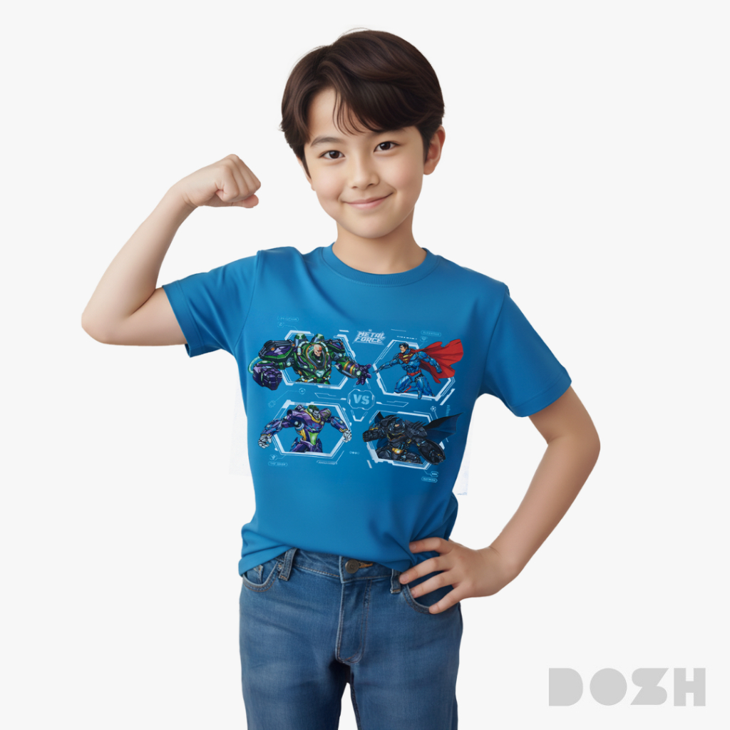 DOSH BOY'S T-SHIRTS JUSTICE LEAGUE เสื้อยืดคอกลมเด็กชาย DJBT5047-BU (4-12)