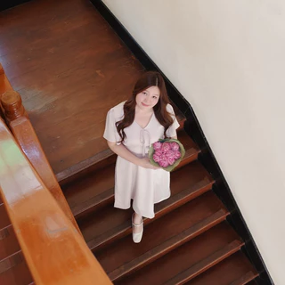 (❤️ อกถึง 50") Glowing Satin Dress เดรสสาวอวบ ชุดสาวอวบ เดรสออกงาน