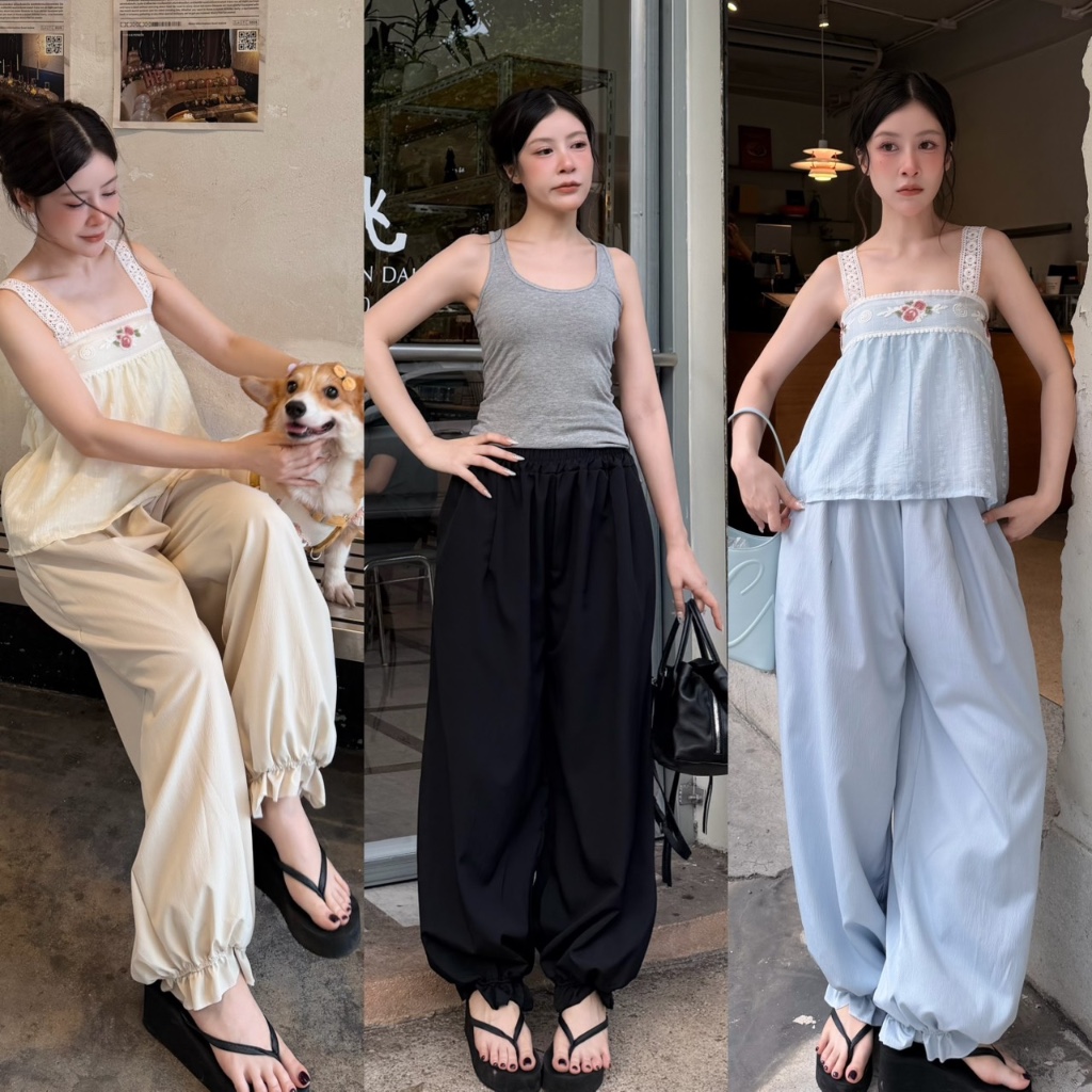 crop..shop กางเกงขายาว งานสวยมากใส่ง่าย ใส่สบายไปได้ทุกสถานที่ ซิวเก๋ๆซิคๆ งานเลิศมาก