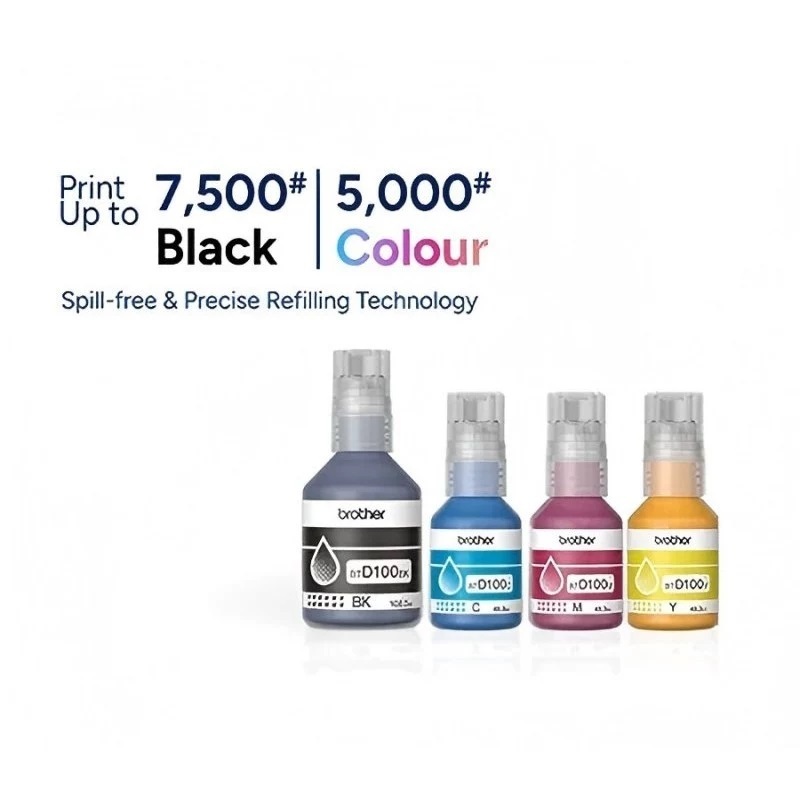 INK BTD100 (หมึกสำหรับเครื่องพิมพ์) BROTHER BTD100BK 108 ML 7,500 PAGE - BLACK