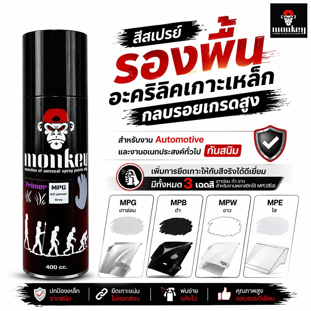 สีสเปรย์MONKEYรองพื้นคุณภาพสูง