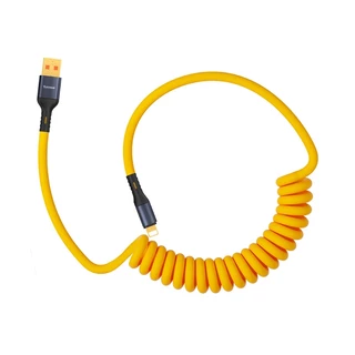 สายชาร์จเร็ว120W PD USB Type C Micro USB สายชาร์จแบบสปริง Fast Charging ข้อมูลสาย 1.5เมต